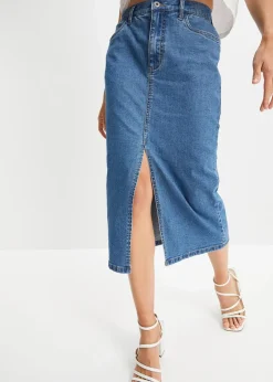 Langer Jeansrock mit Schlitz aus Positive Denim #1 Fabric