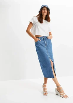 Langer Jeansrock mit Schlitz aus Positive Denim #1 Fabric