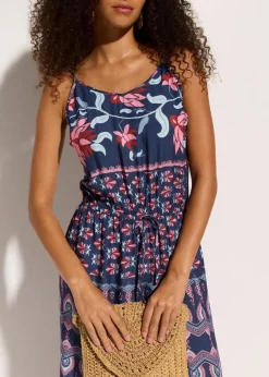 Langer Strandjumpsuit aus fließender Viskose