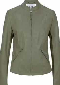 Lederimitat-Jacke aus reiner Viskose