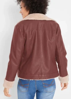 Lederimitat-Jacke, gefüttert