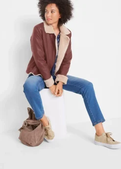 Lederimitat-Jacke, gefüttert