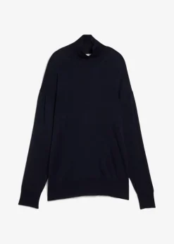 Leichter Feinstrickpullover mit breitem Turtleneck aus Viskose-Mix