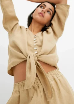 Leinen-Bluse