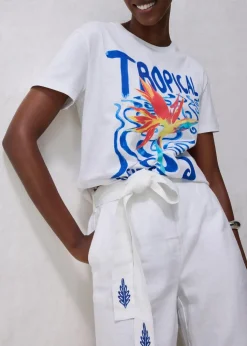 Leinen-Culotte mit Gürtel (2 tlg. Set)