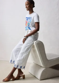 Leinen-Culotte mit Gürtel (2 tlg. Set)