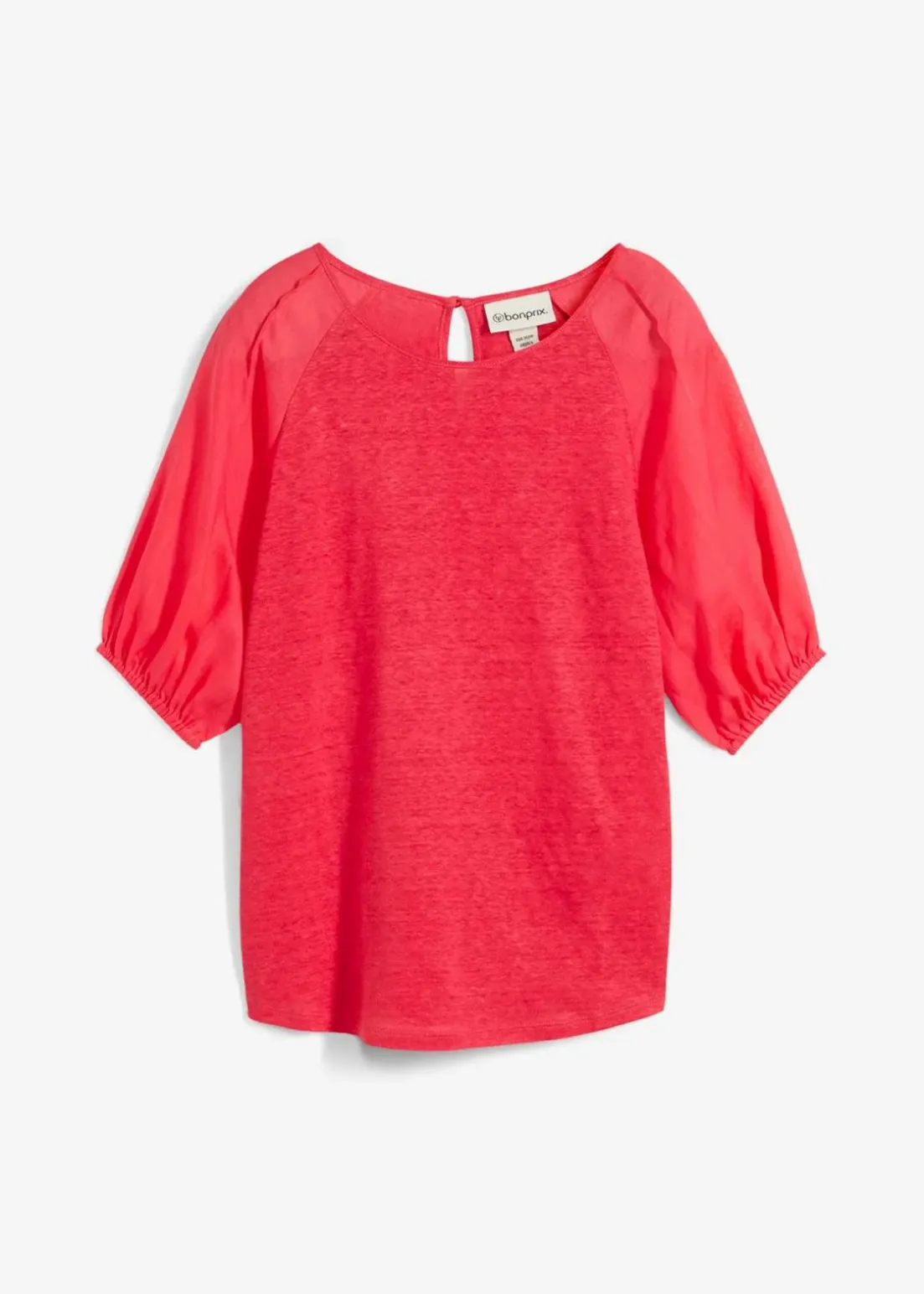 Leinen-Shirt mit Ballonärmeln