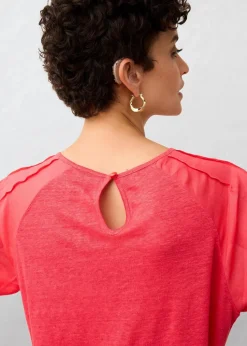 Leinen-Shirt mit Ballonärmeln