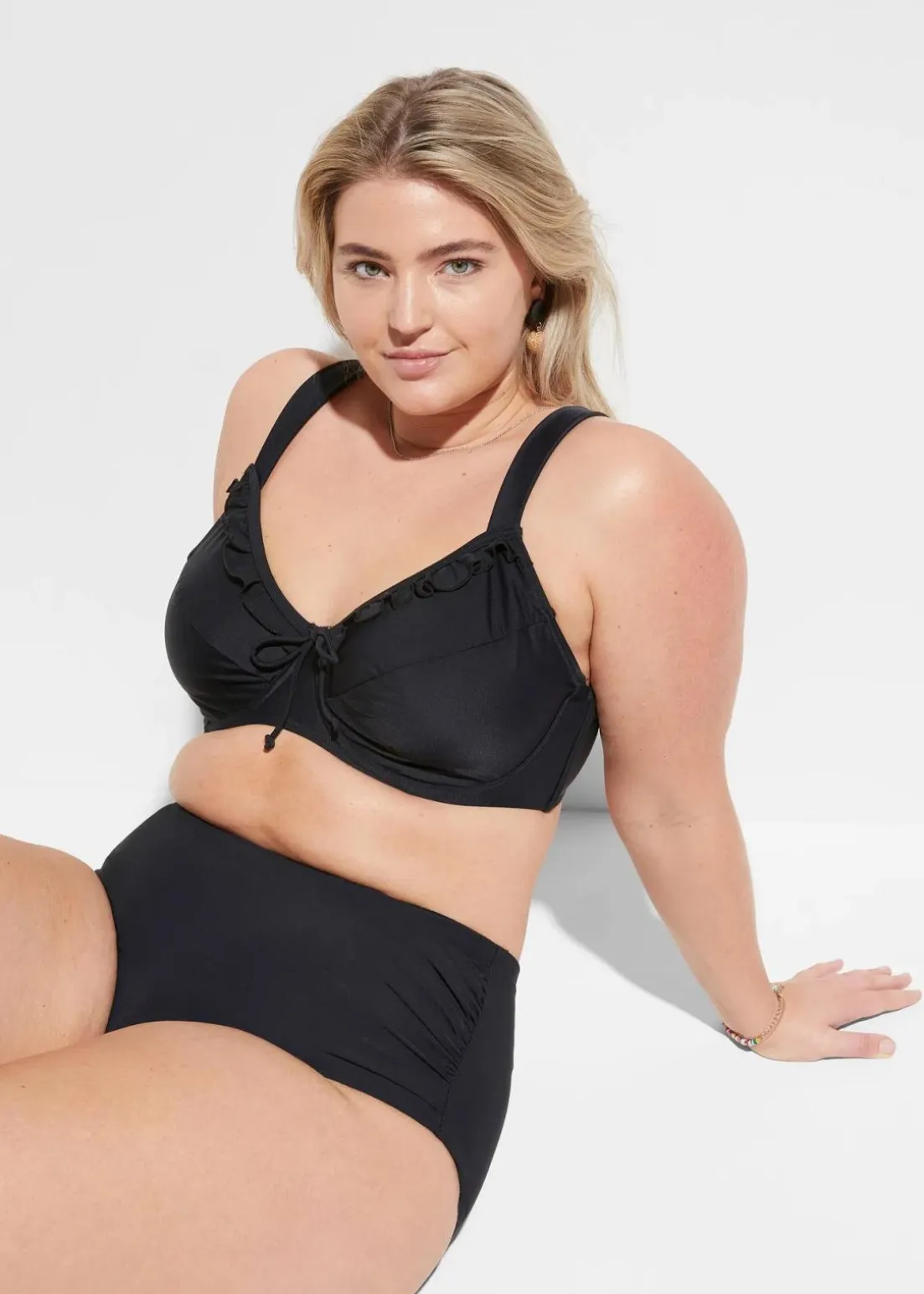 Light Highwaist Shape-Bikinihose mit Raffung