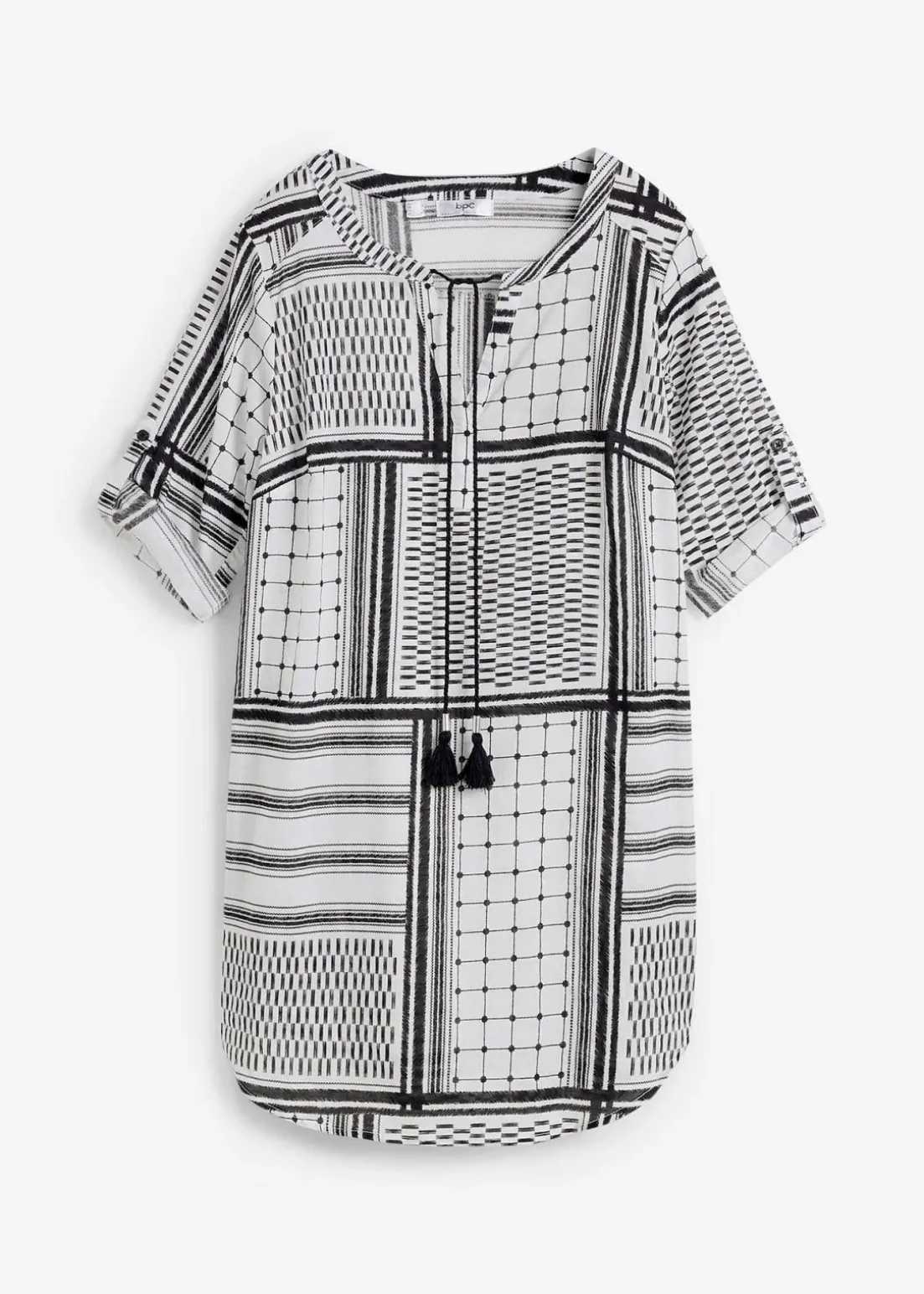 Long- Tunika aus reiner Baumwolle