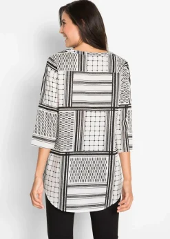 Long- Tunika aus reiner Baumwolle