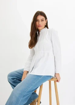 Longbluse aus Baumwoll-Mix