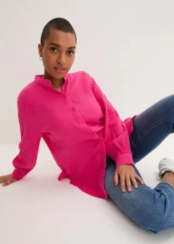 Longbluse aus luftigem Musselin