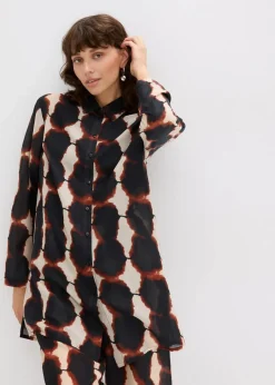 Longbluse mit Batik-Print