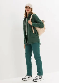 Long-Fleecejacke mit Reißverschluss-Taschen