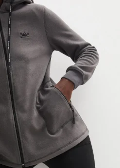 Long-Fleecejacke mit Reißverschluss-Taschen