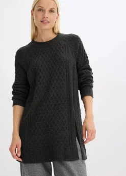 Longpullover aus fließendem Viskose-Mix