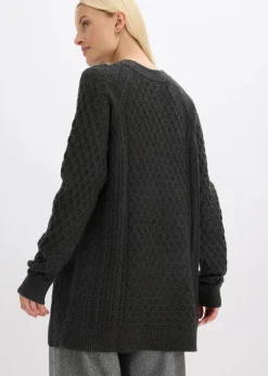 Longpullover aus fließendem Viskose-Mix