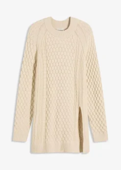 Longpullover aus fließendem Viskose-Mix