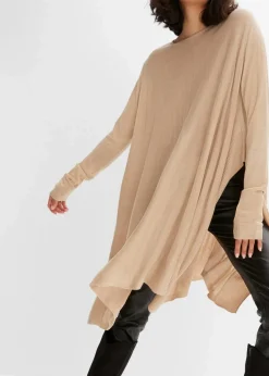 Long-Pullover aus Viskose-Mix