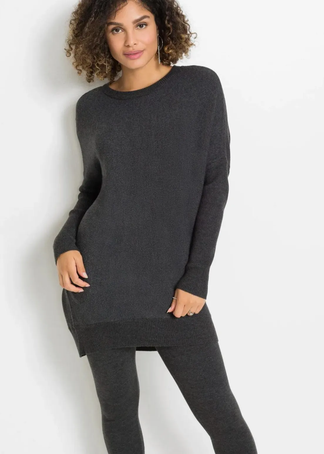 Long-Pullover aus Viskose-Mix