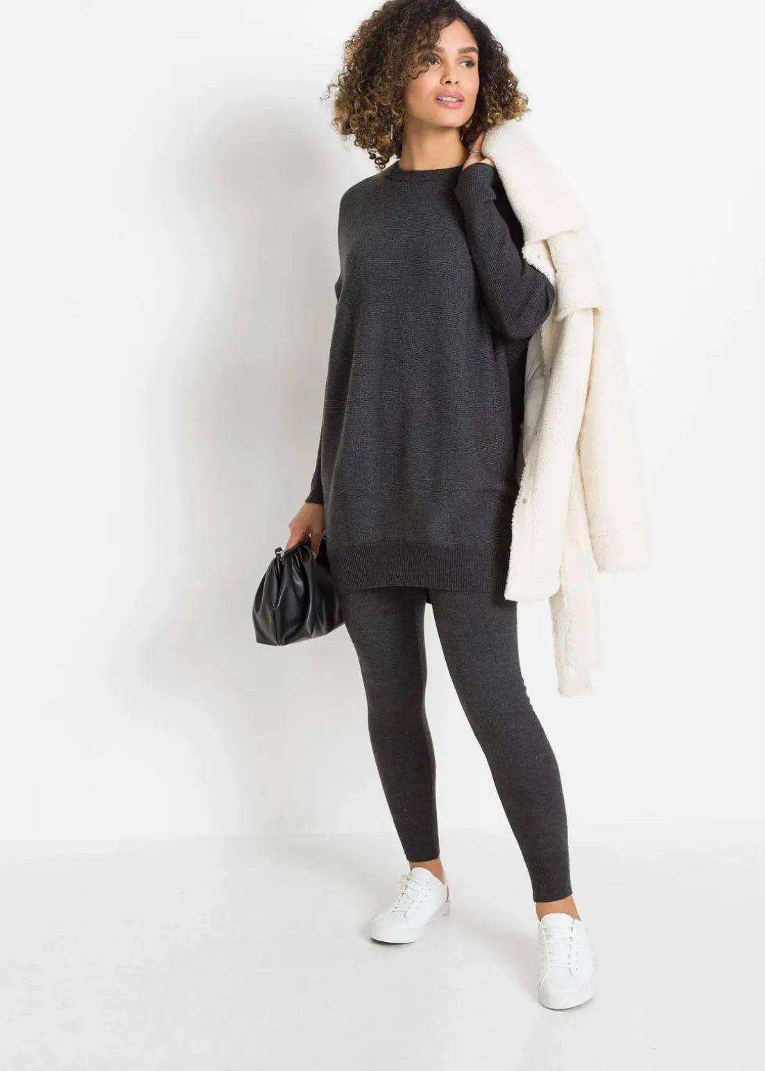 Long-Pullover aus Viskose-Mix