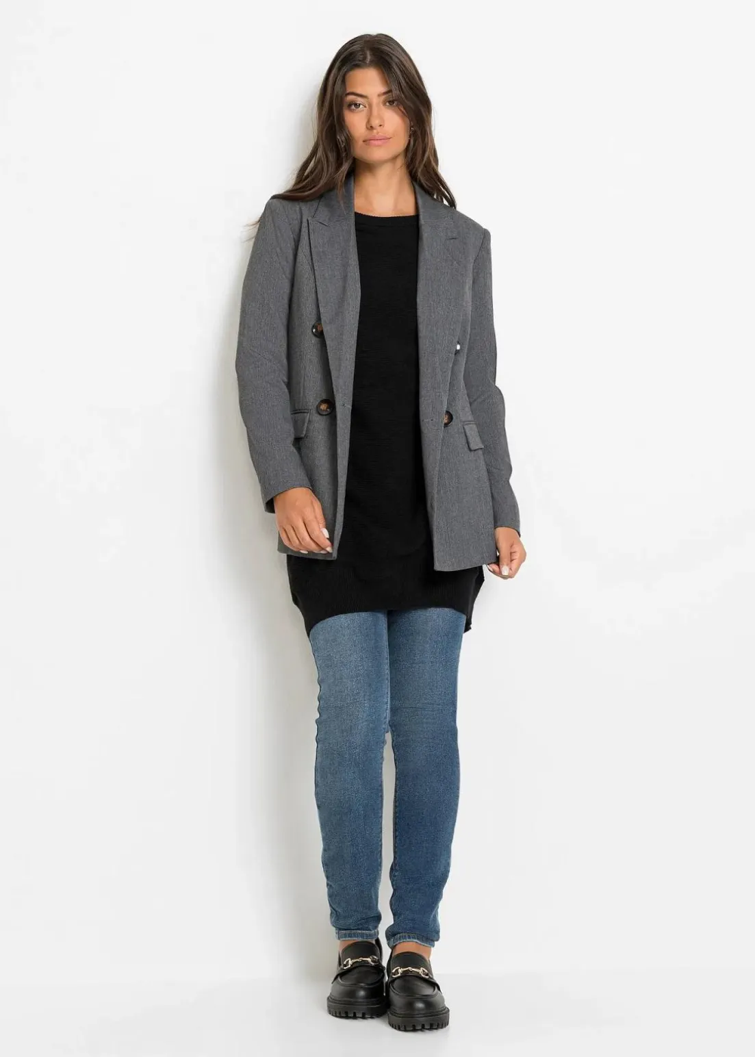 Long-Pullover aus Viskose-Mix