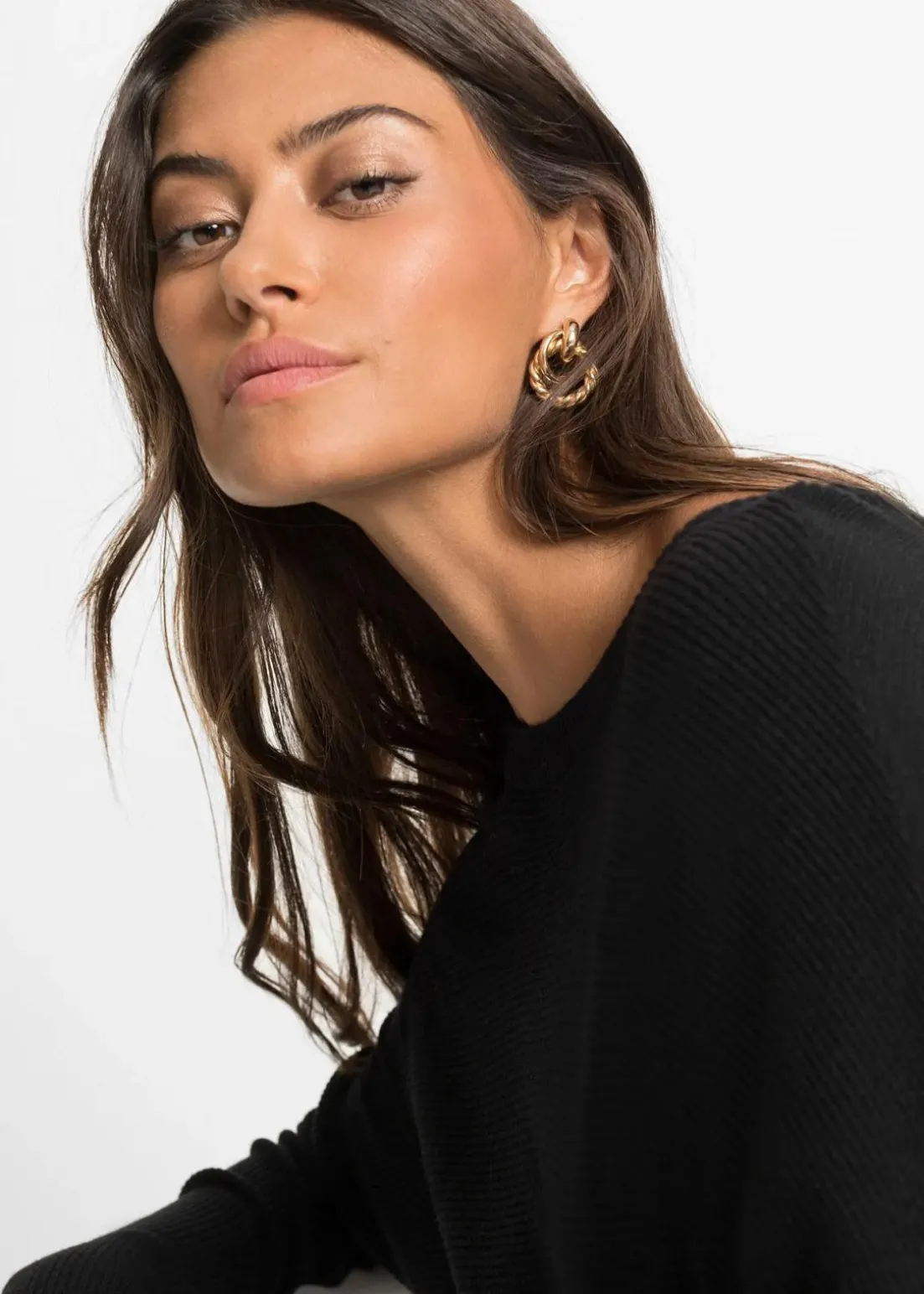 Long-Pullover aus Viskose-Mix