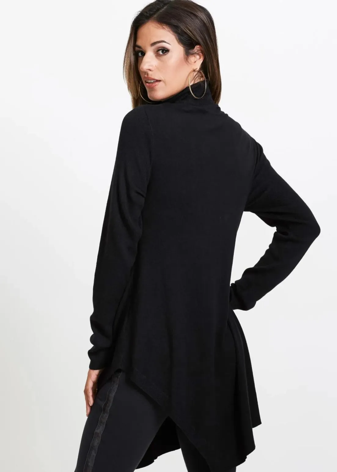 Long-Pullover aus Viskose-Mischung