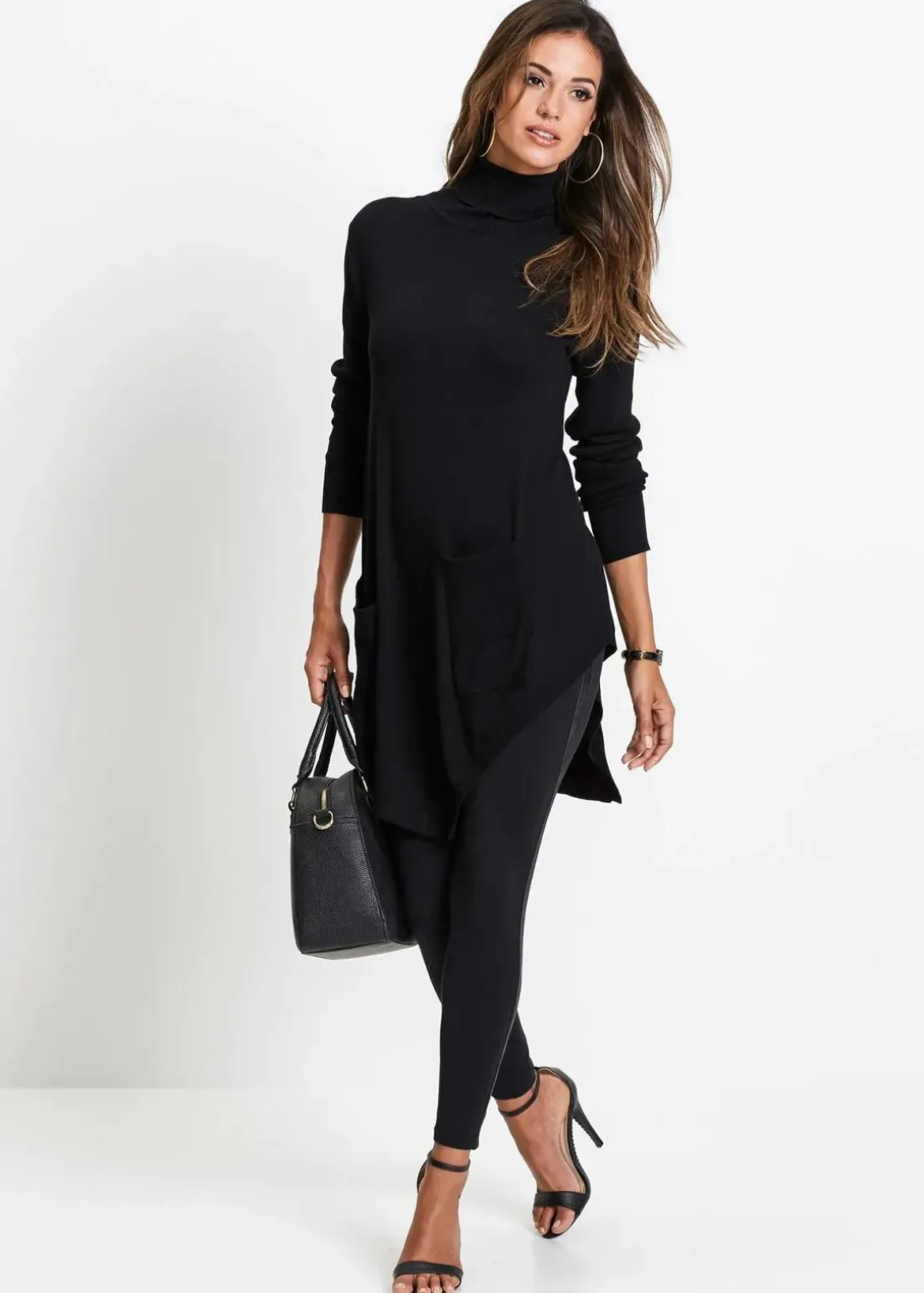 Long-Pullover aus Viskose-Mischung