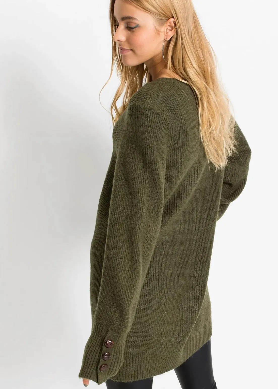 Longpullover mit Knöpfen