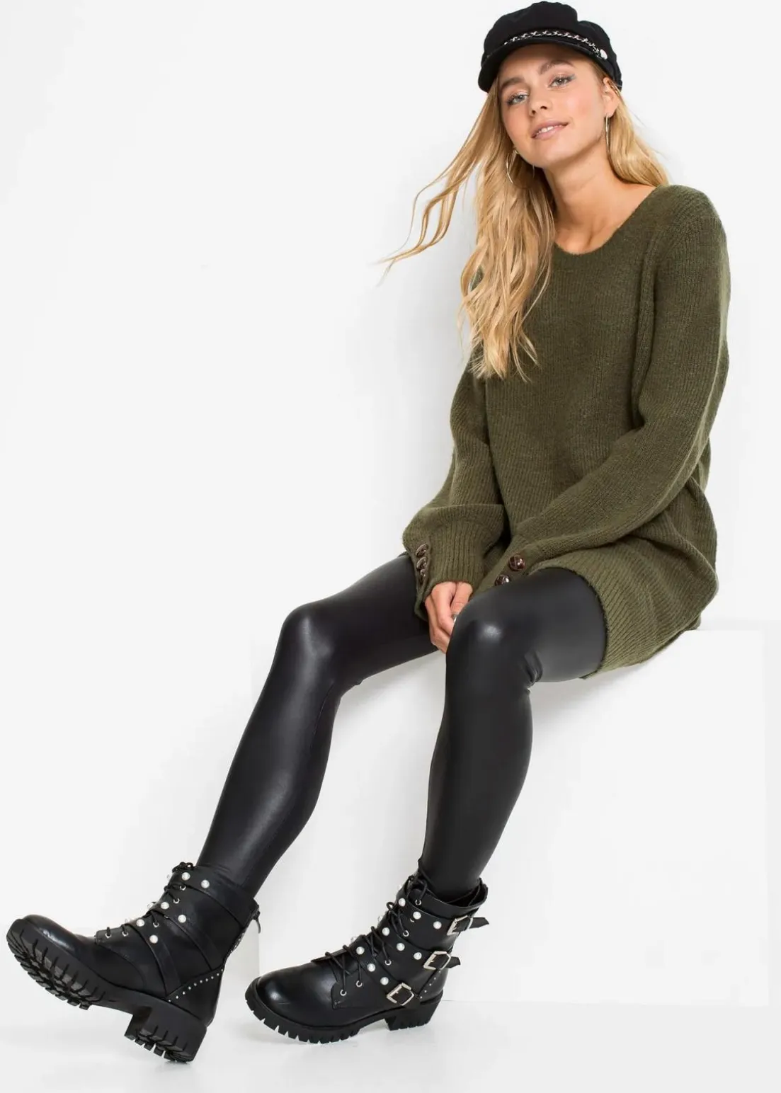 Longpullover mit Knöpfen