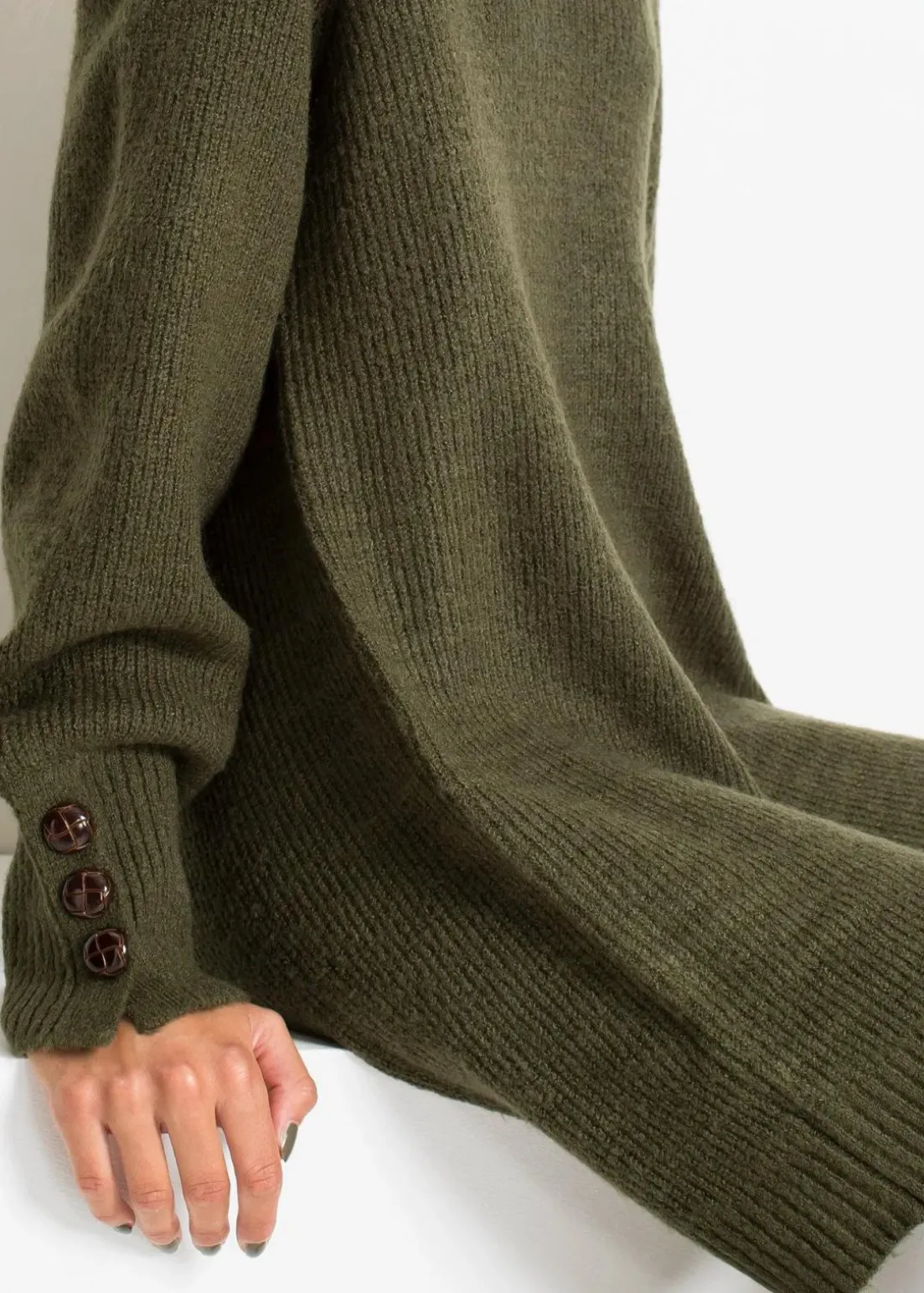 Longpullover mit Knöpfen