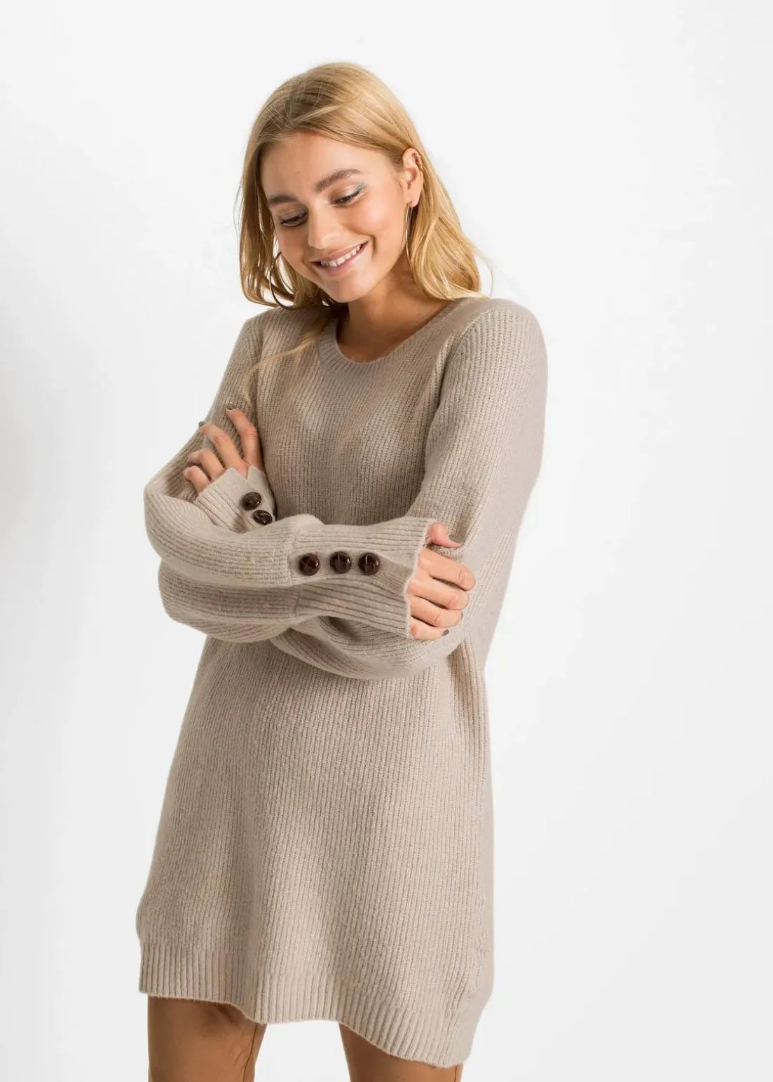 Longpullover mit Knöpfen