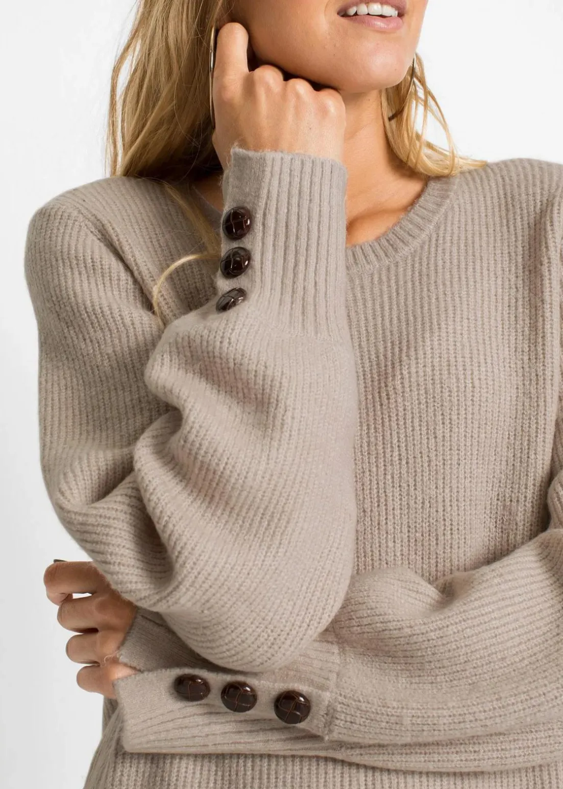 Longpullover mit Knöpfen