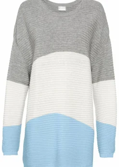 Longpullover mit Rippmuster