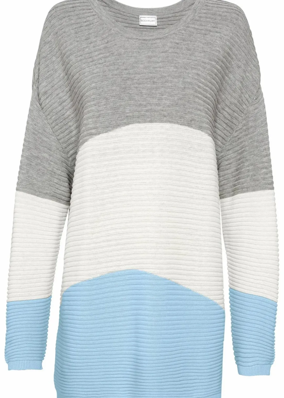 Longpullover mit Rippmuster