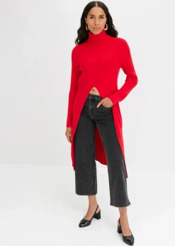 Longpullover mit Schlitz