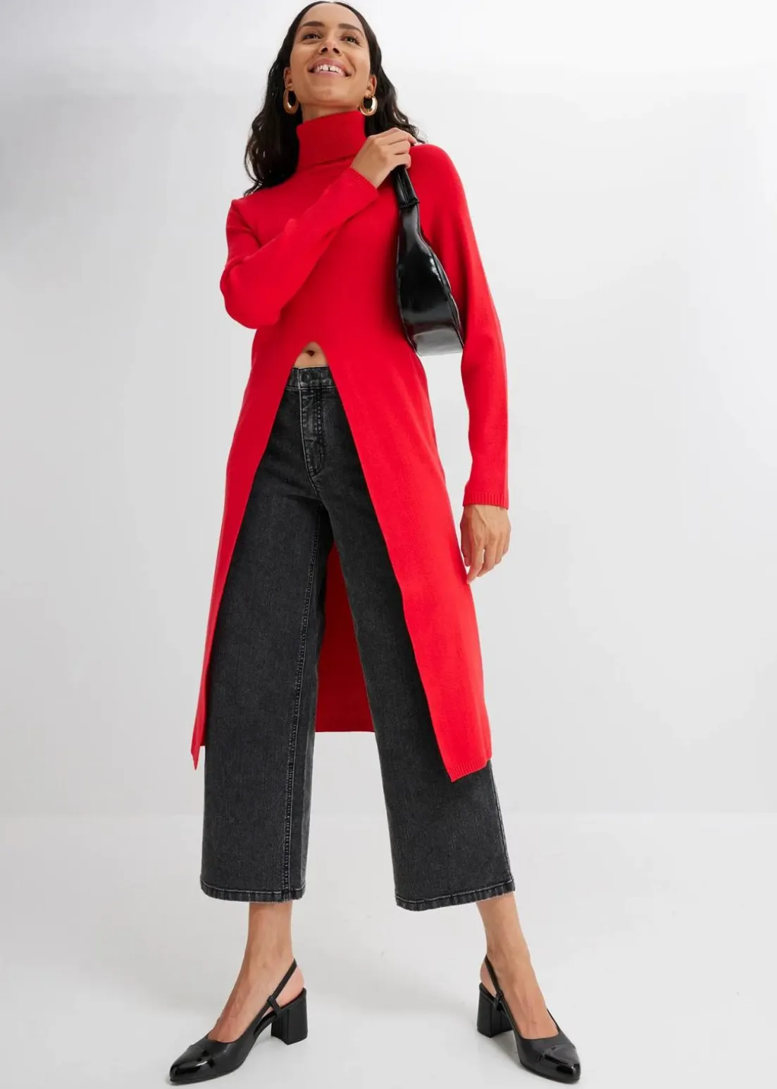 Longpullover mit Schlitz