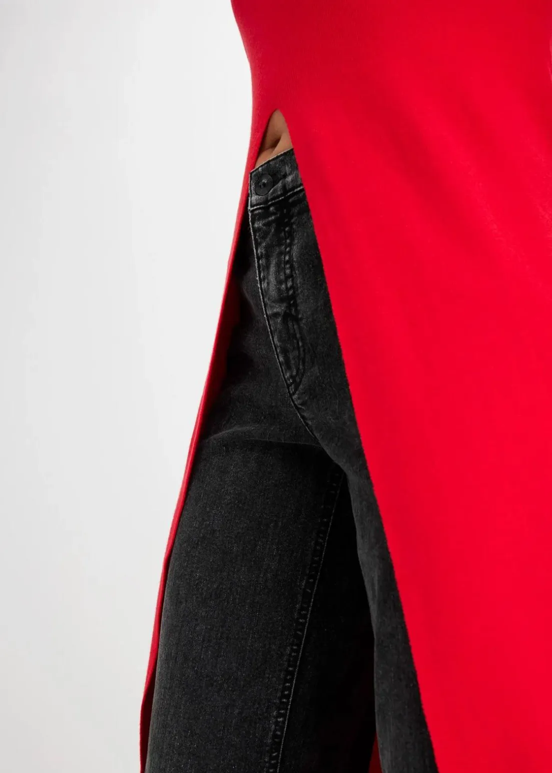 Longpullover mit Schlitz