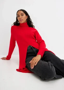 Longpullover mit Schlitz