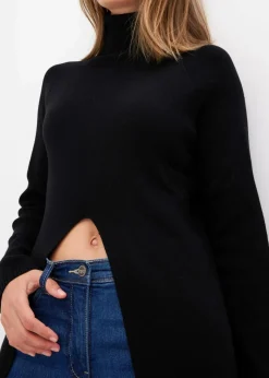 Longpullover mit Schlitz