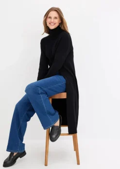 Longpullover mit Schlitz