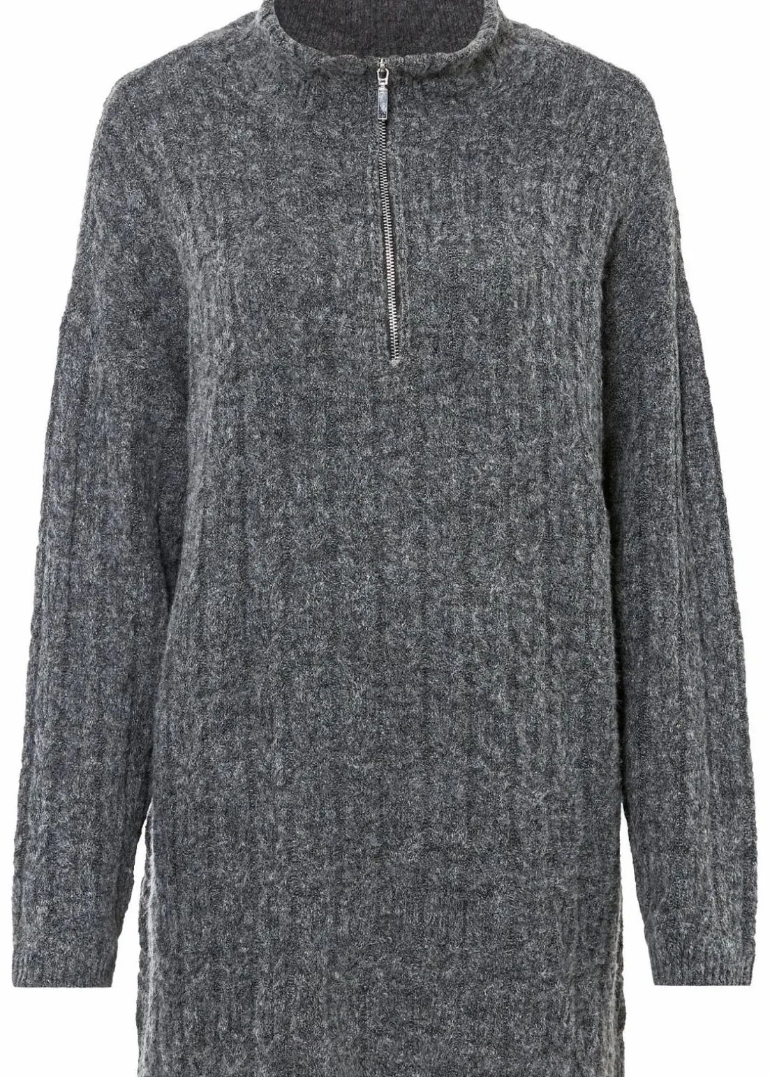 Longpullover mit Zopfmuster