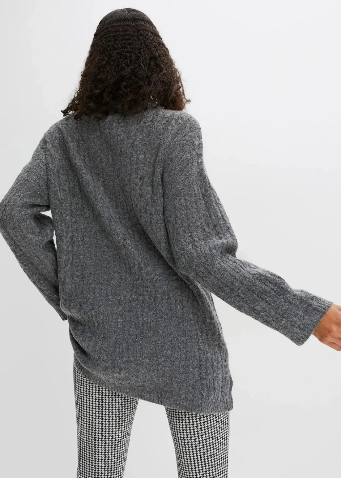 Longpullover mit Zopfmuster