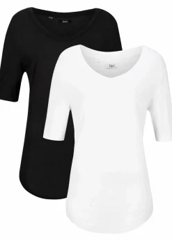 Longshirt aus softer Viskose, 2er-Pack