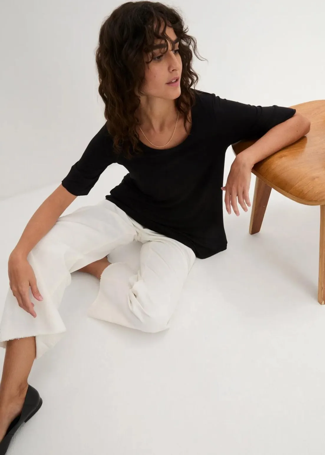 Long-Shirt aus softer Viskose