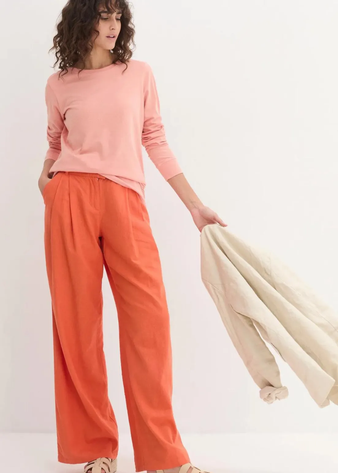 Longshirt mit Rundhalsausschnitt, Langarm (5er Pack)