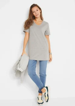 Longshirt mit V-Ausschnitt (2er Pack)