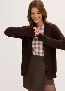 Longstrickjacke aus softem Viskose-Mix